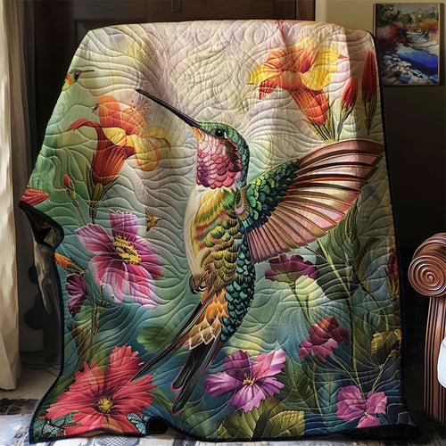 Hummingbirds And Flowers WM1308002CL Quilt