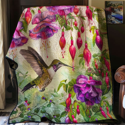 Hummingbirds And Pink Morning WM1308024CL Quilt