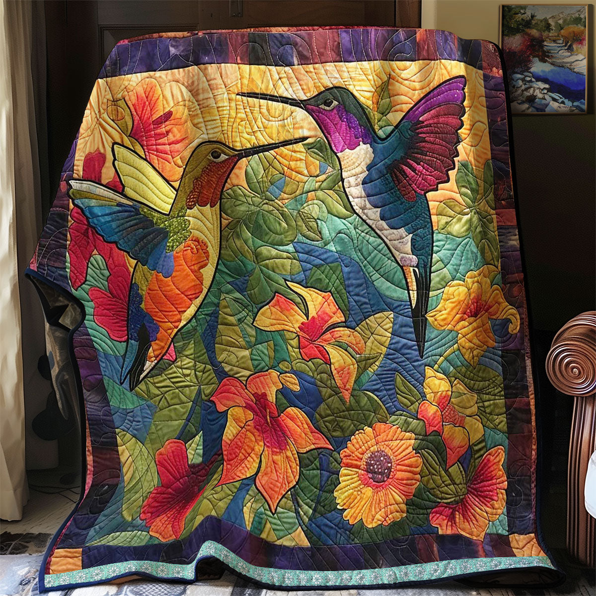 Hummingbirds Harmony WN0509056CL Quilt