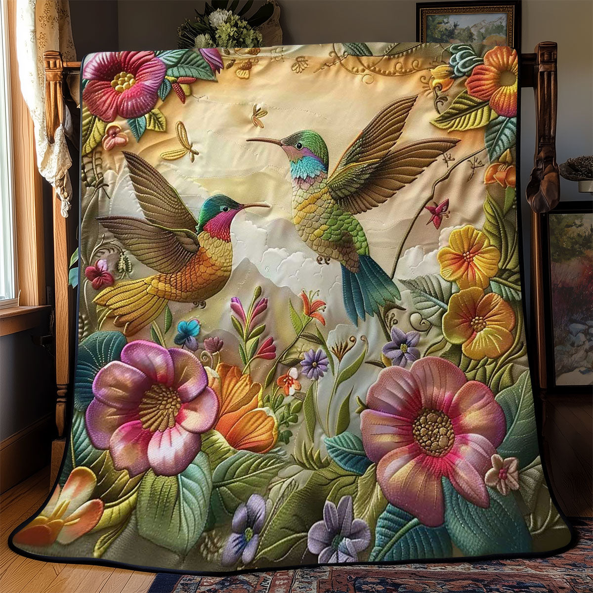 Hummingbirds' Blooming Paradise WN2608046CL Quilt