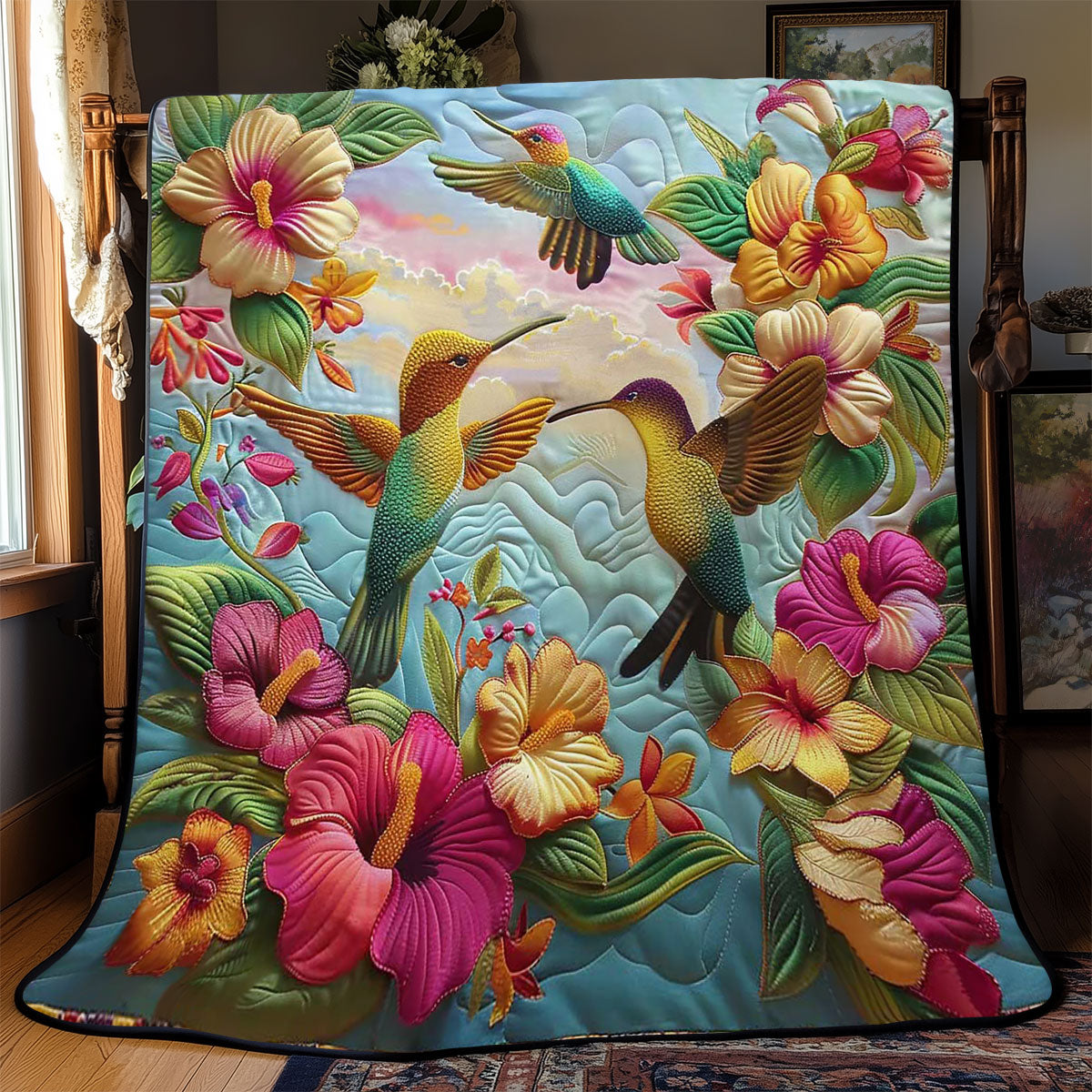 Hummingbirds' Spring Melody WN2608041CL Quilt