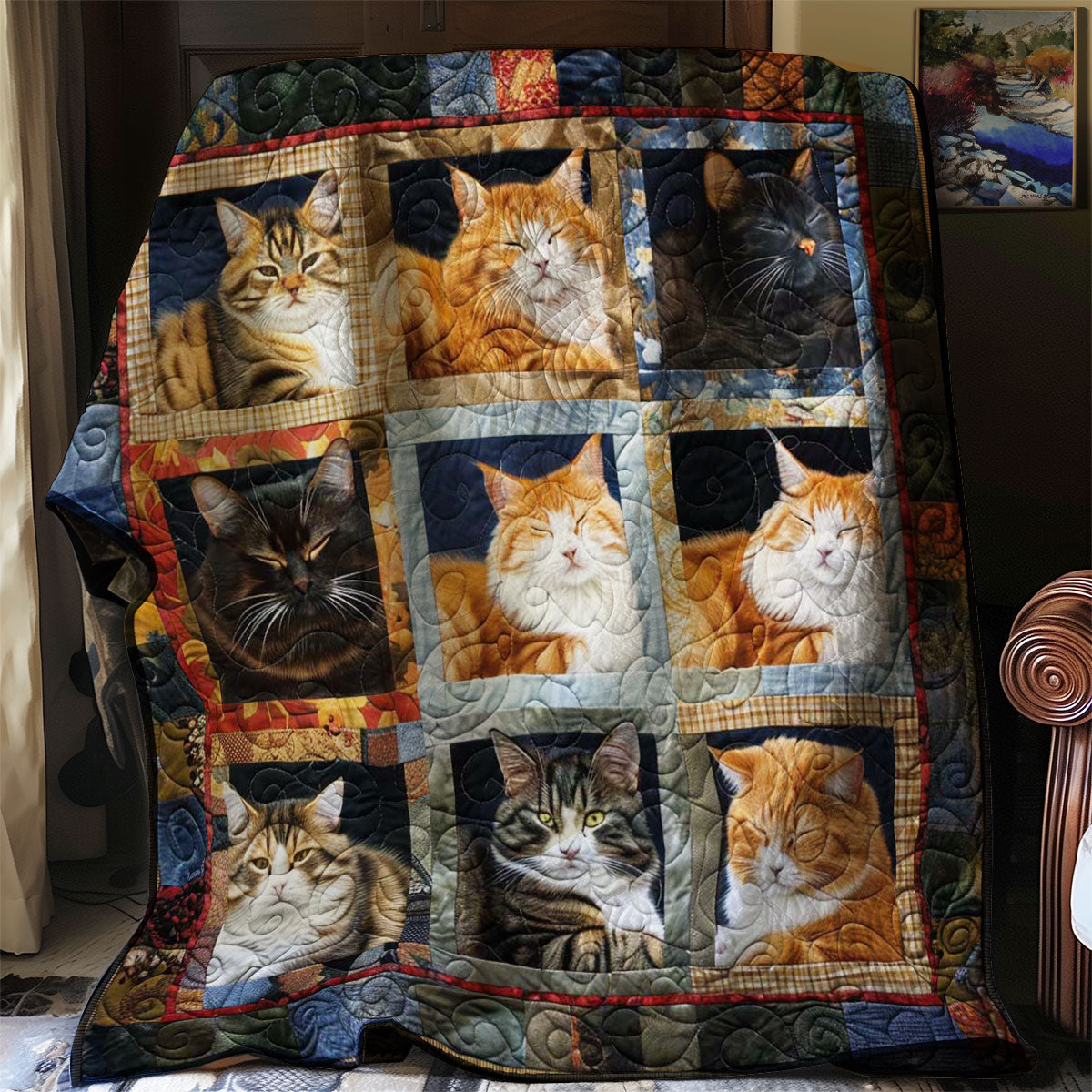 Hushed Cats WN1508040CL Quilt