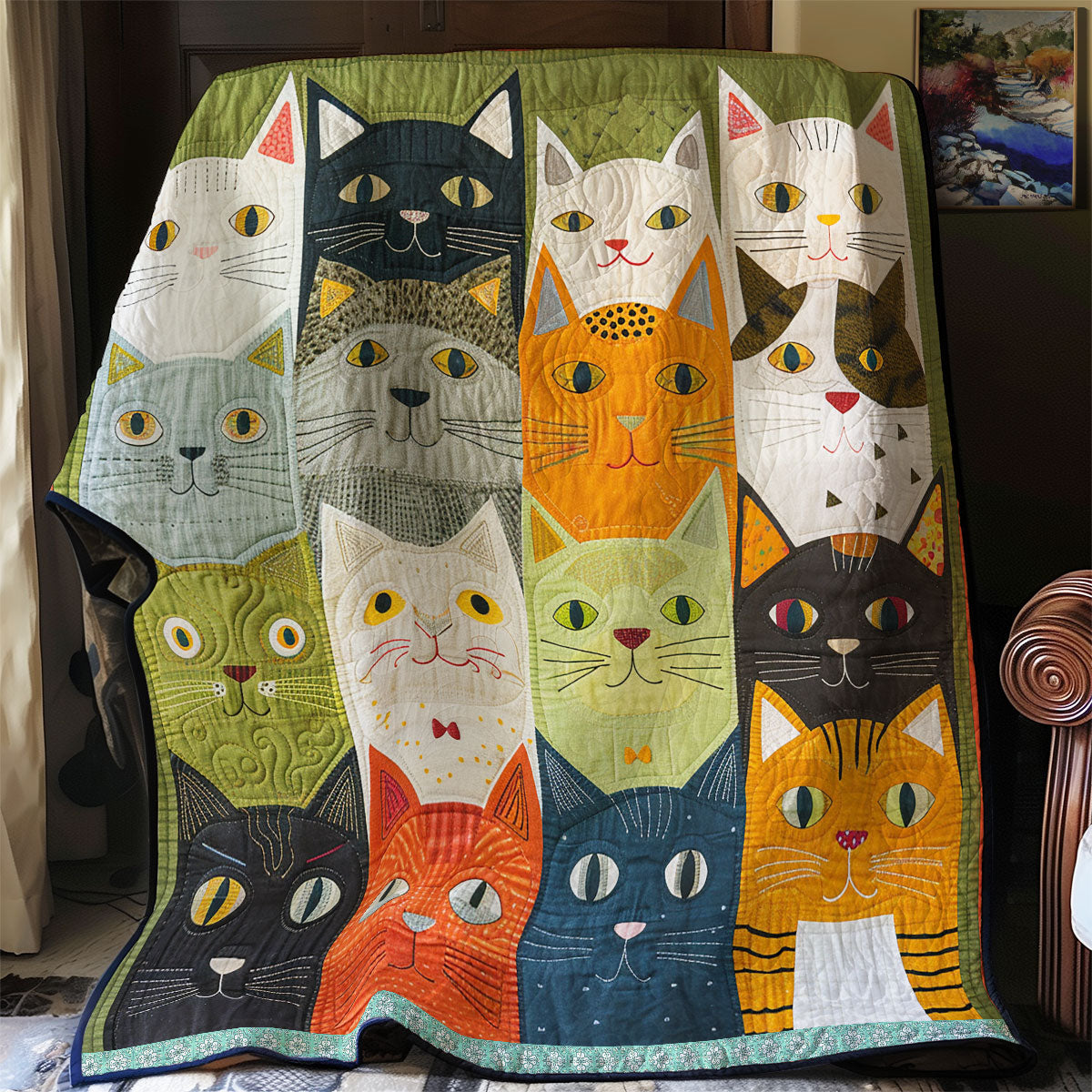 Intense Cats Stare WN0909089CL Quilt