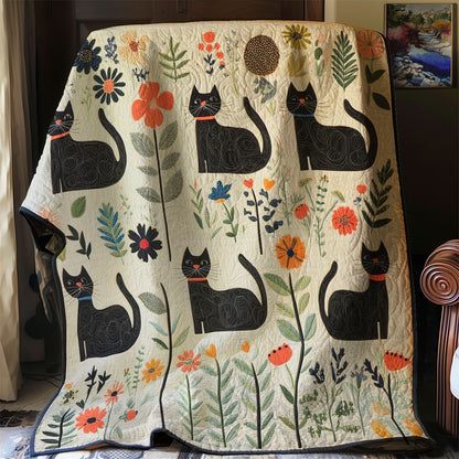 Joyful Black Cat WM3008028CL Quilt
