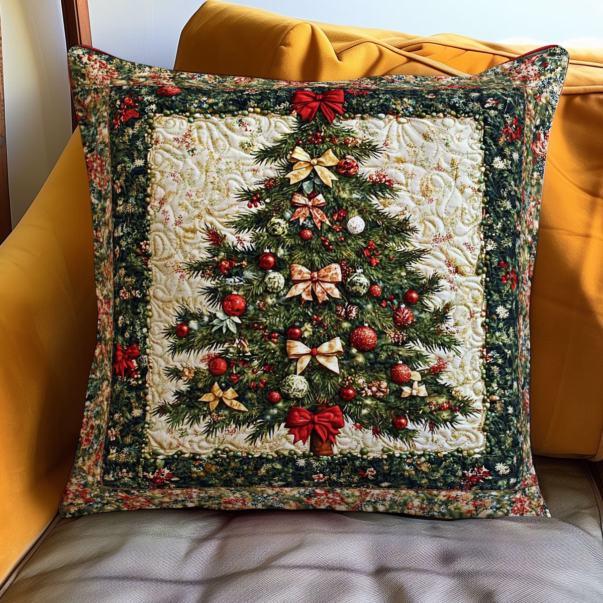 Joyful Christmas Tree WN0308048CL Quilt Pillow Case