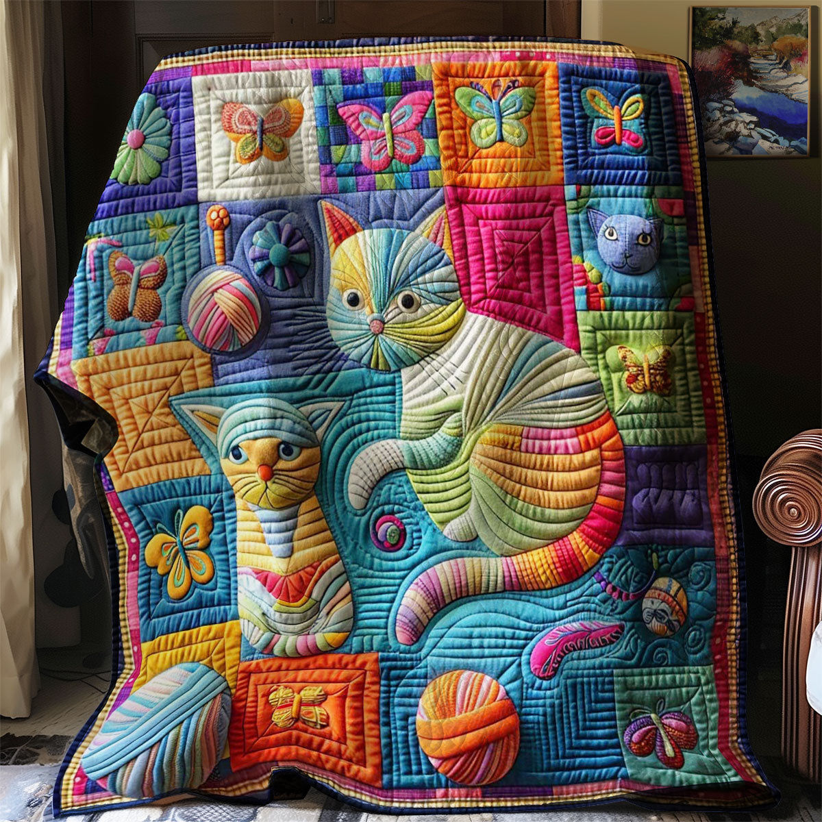 Kitten Sulking Mother WN0908054CL Quilt