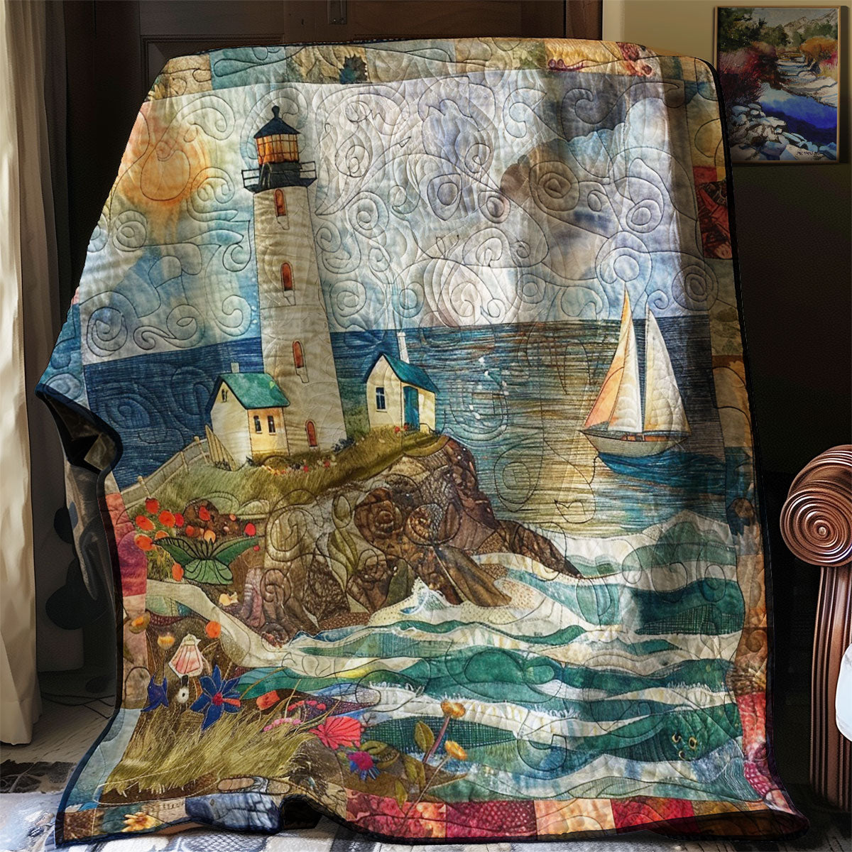 Lighthouse On Ocean WM3107001CL Quilt