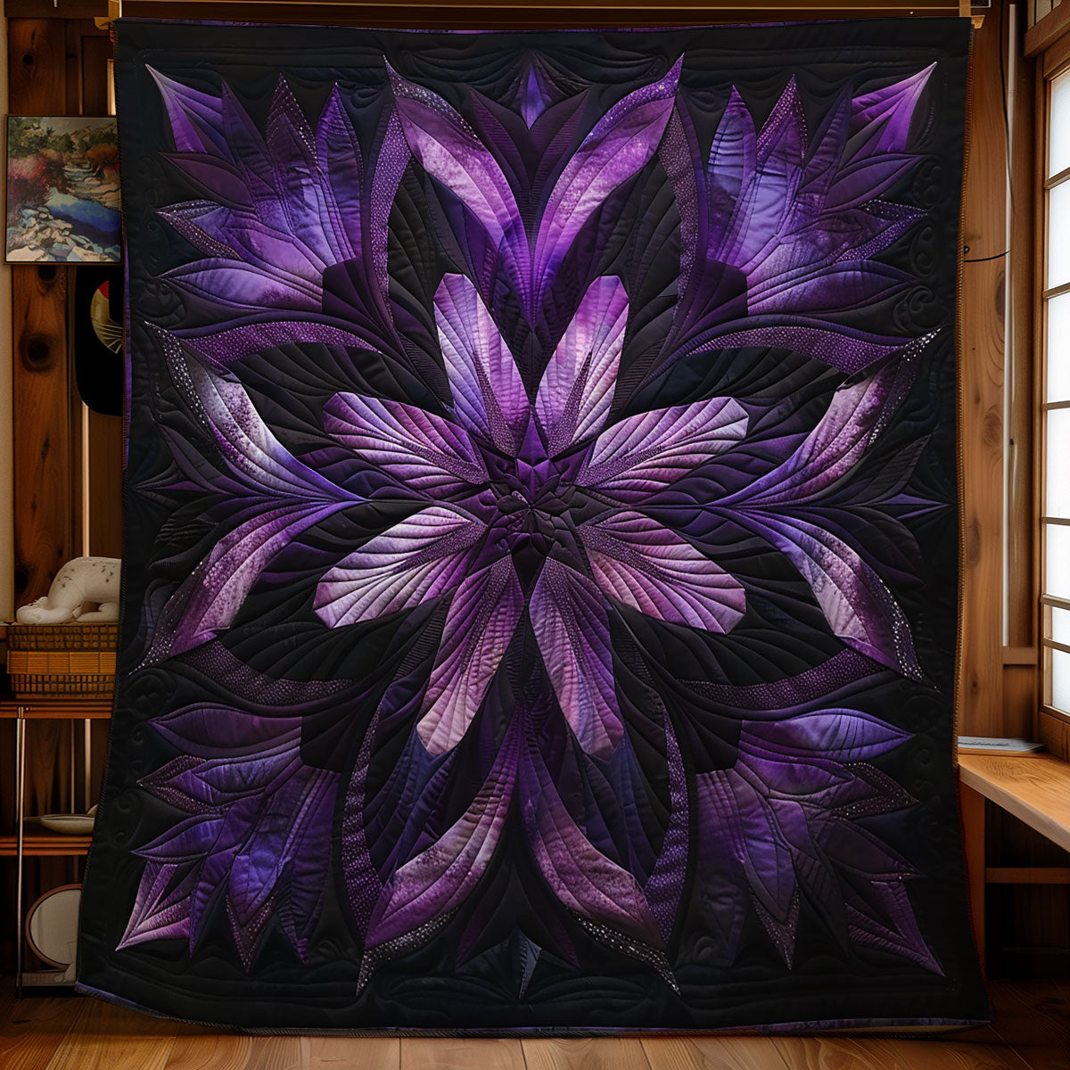 Lovely Purple Flower SR1608040CL Quilt