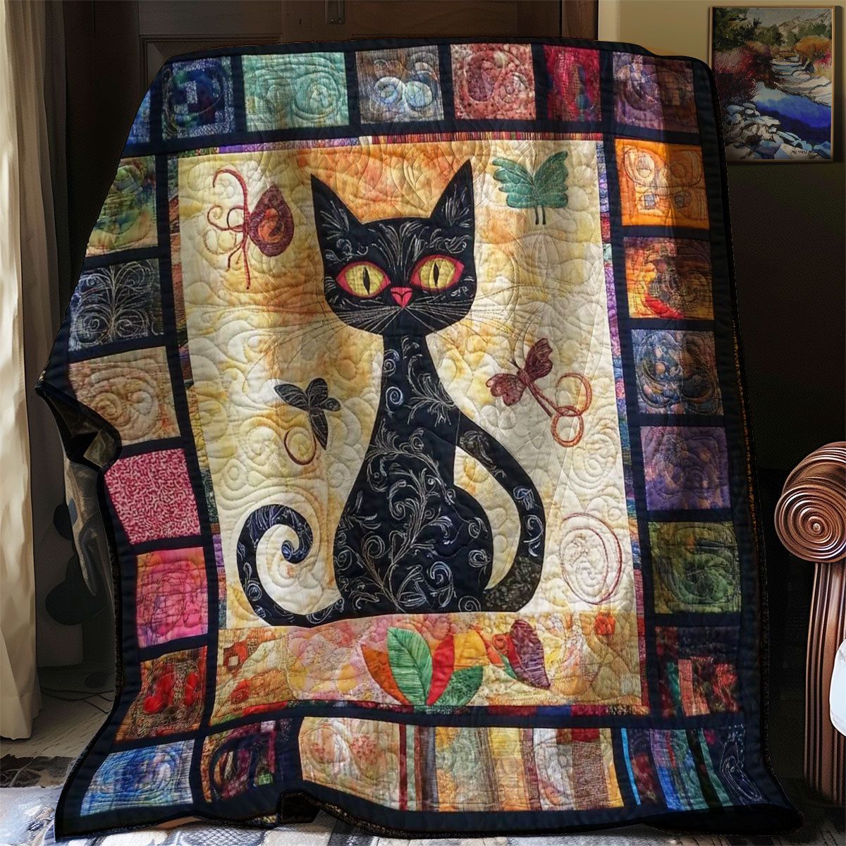 Mischievous Cat WN0708035CL Quilt