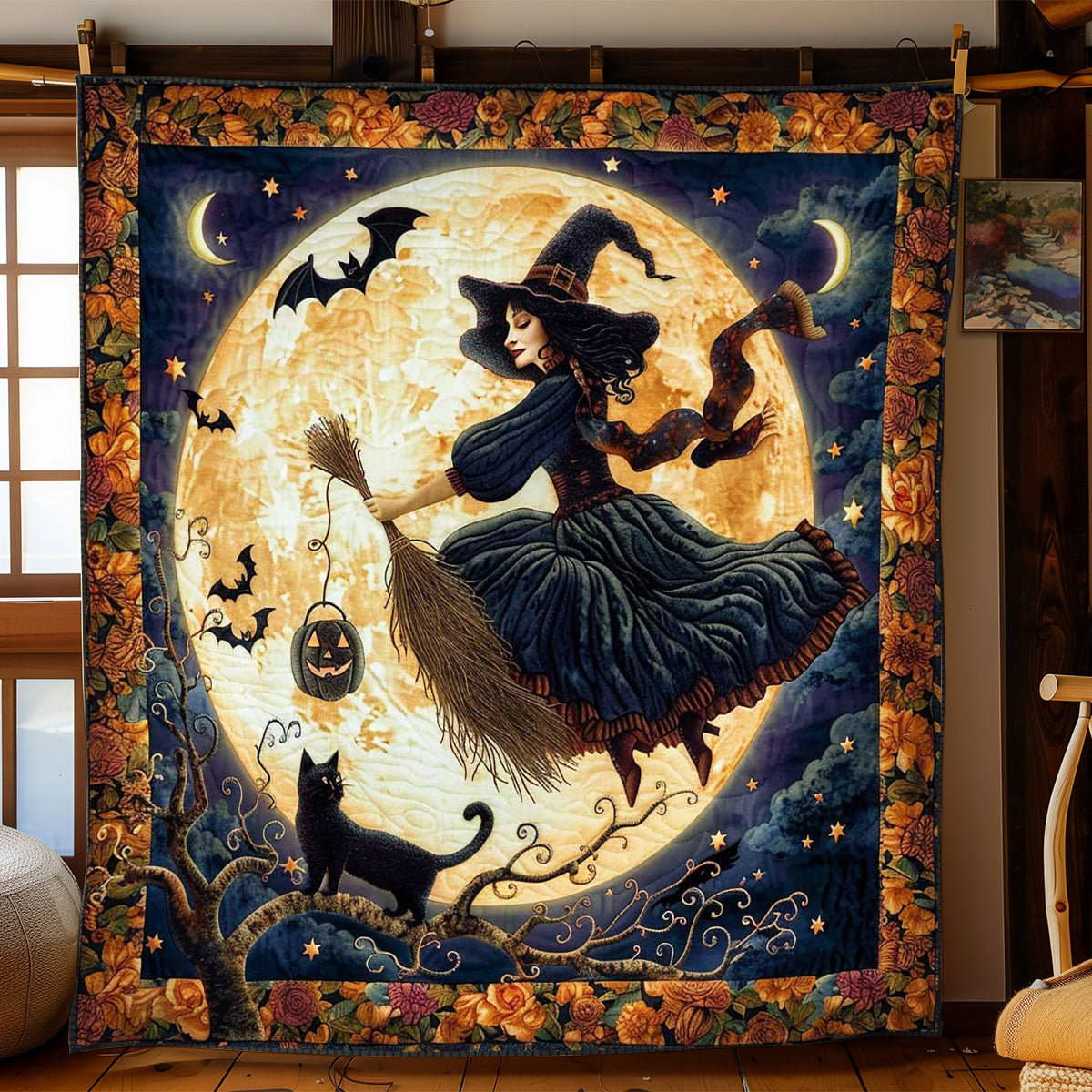 Moonlit Witch's Flight WN1908079CL Quilt