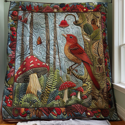 Mushroom Red Bird WM2907001CL Quilt