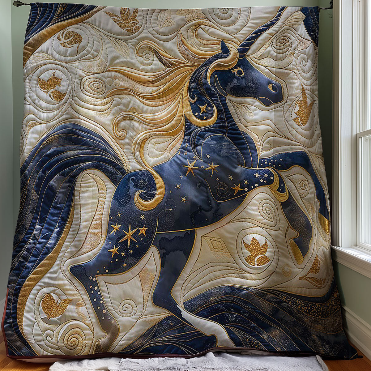 Navy Sky Unicorn WM2907001CL Quilt