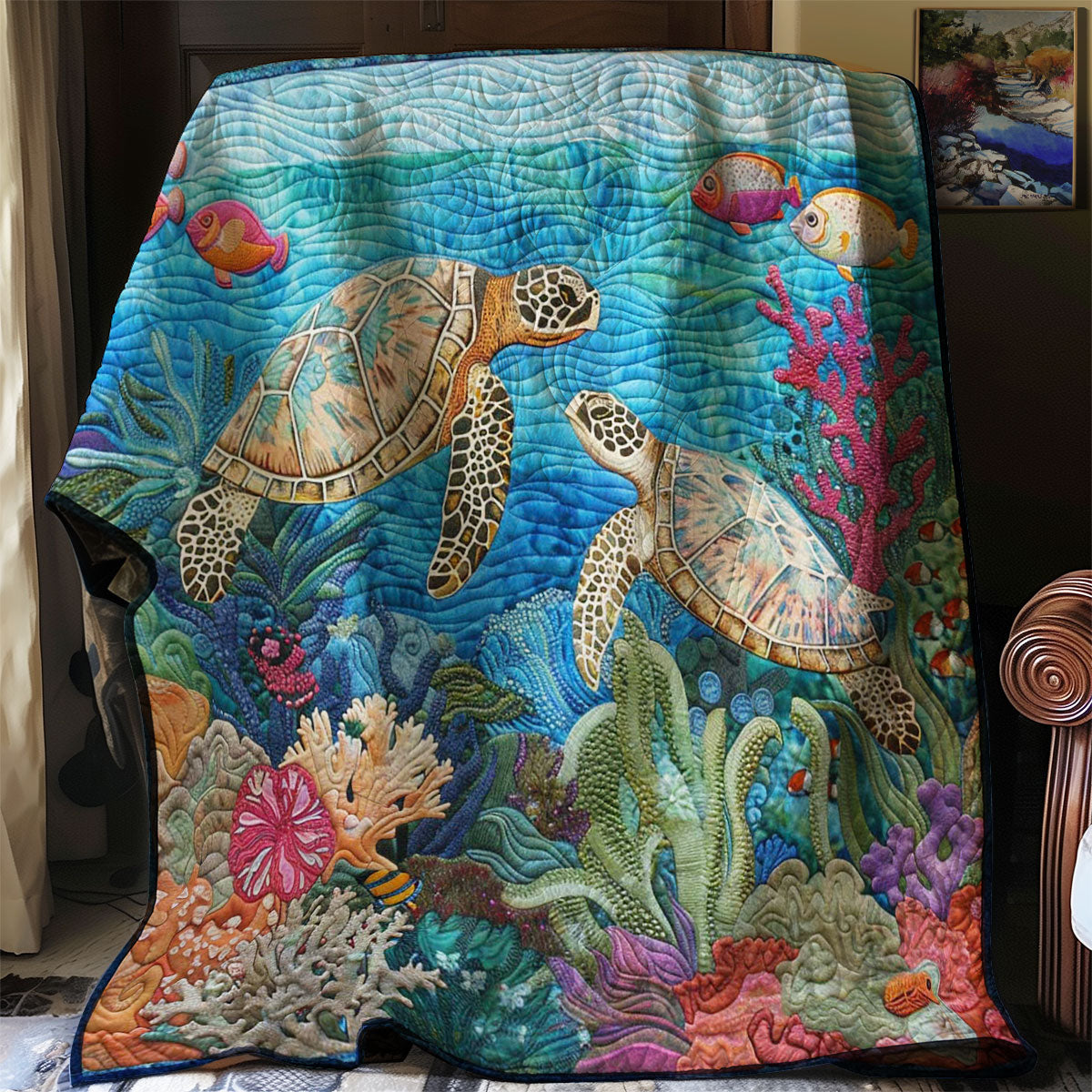 Ocean Turtle Dream Throw WN1008013CL Quilt