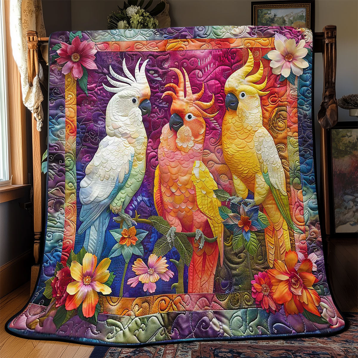 Parrots' Blooming Delight WN2408115CL Quilt