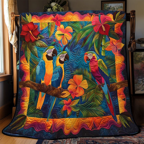 Parrots' Blooming Paradise WN2408073CL Quilt