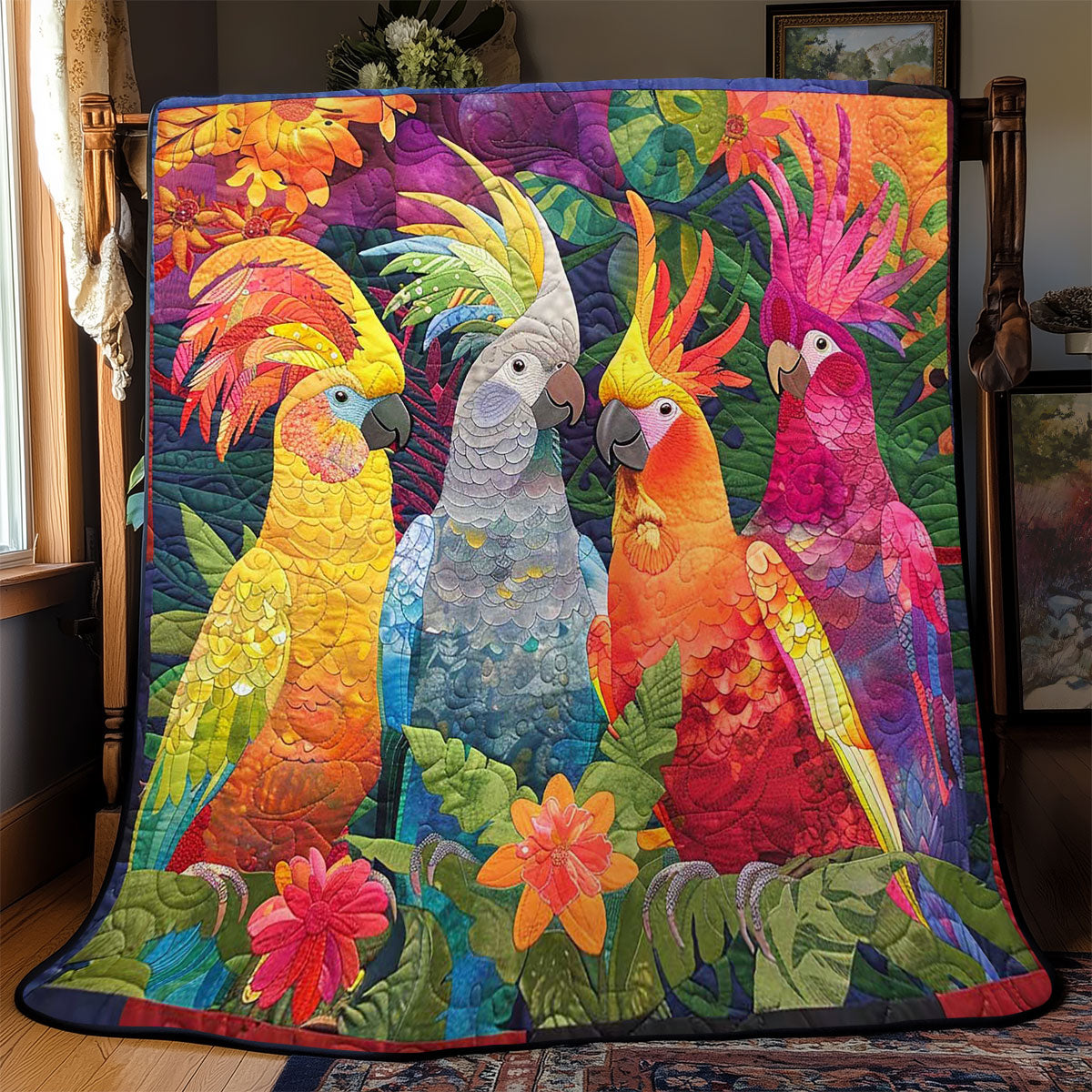 Parrots' Blooming Symphony WN2408090CL Quilt