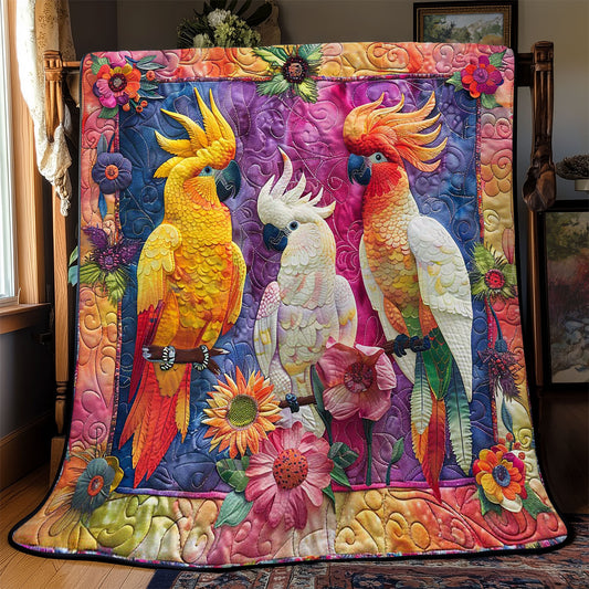 Parrots' Bright Blossom Bliss WN2408113CL Quilt