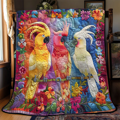 Parrots' Colorful Garden Party WN2408114CL Quilt