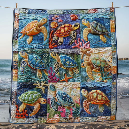 Pastel Turtles WM2408018CL Quilt