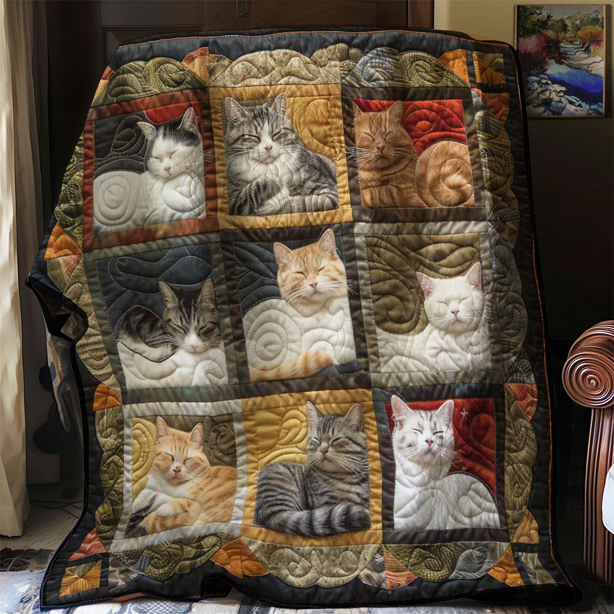 Peaceful Cats WN1508029CL Quilt