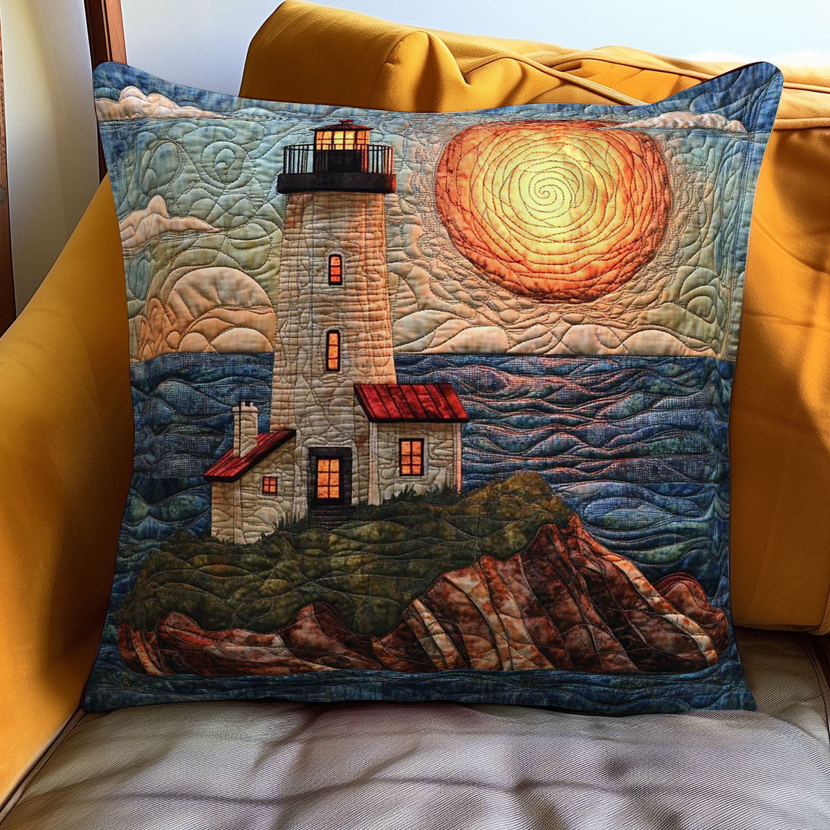 Peaceful Lighthouse WN0108005CL Quilt Pillow Case