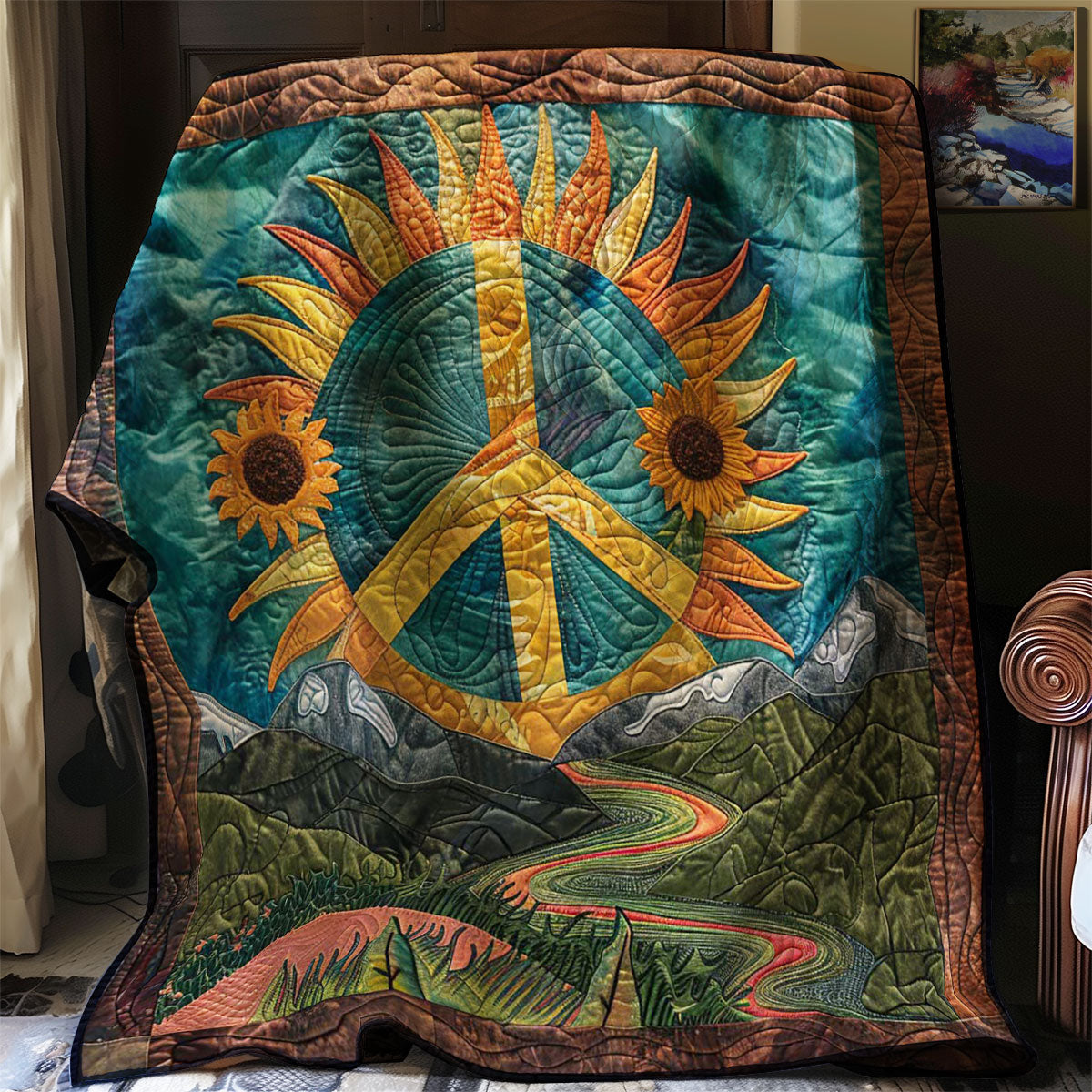 Peaceful Sunflower Dreams WN1008047CL Quilt