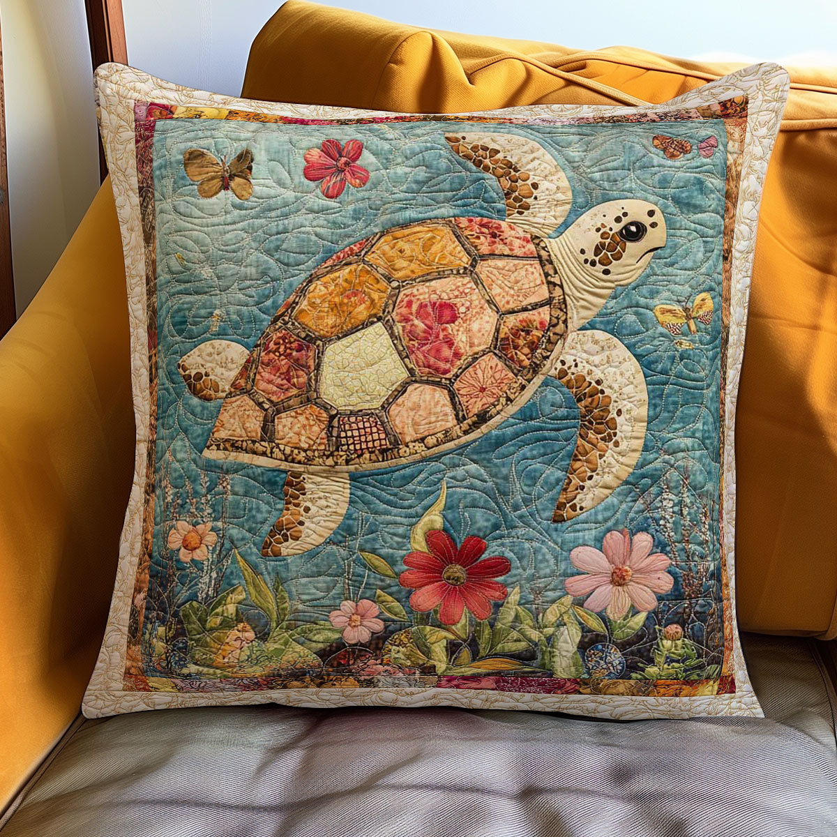 Peaceful Turtle WN0108023CL Quilt Pillow Case