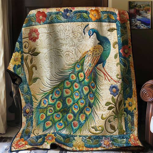 Peafowl's Floral Symphony WN1608034CL Quilt