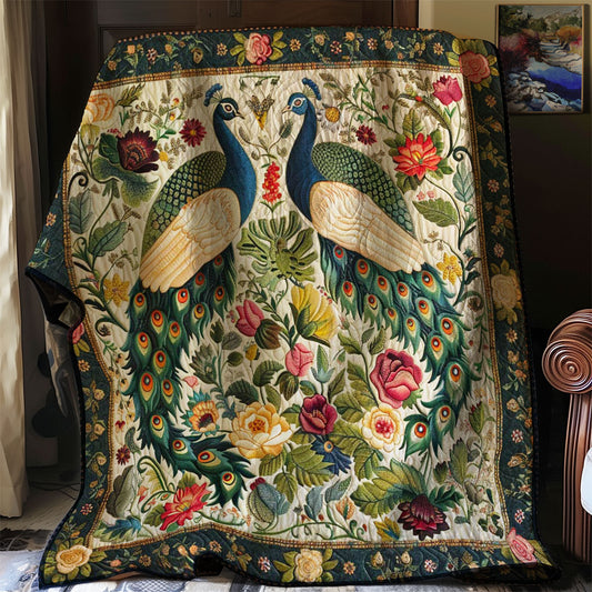 Peafowl's Flowered Feathers WN1608036CL Quilt