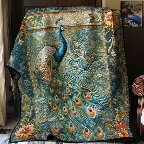 Peafowl's Petal Whispers WN1608037CL Quilt