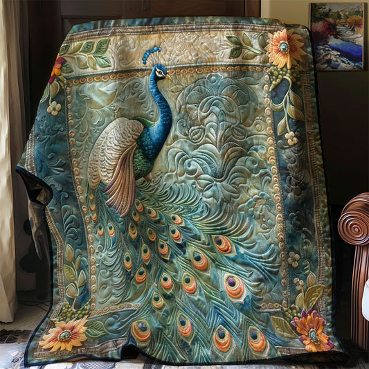 Peafowl's Petal Whispers WN1608037CL Quilt