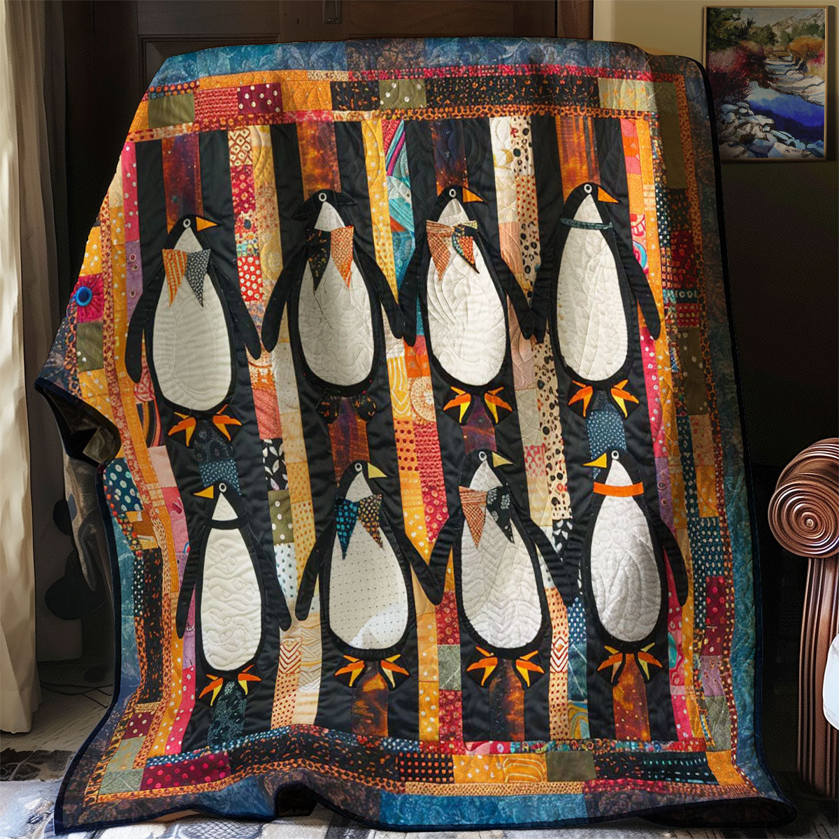 Penguin's Winter Joy WN1608025CL Quilt