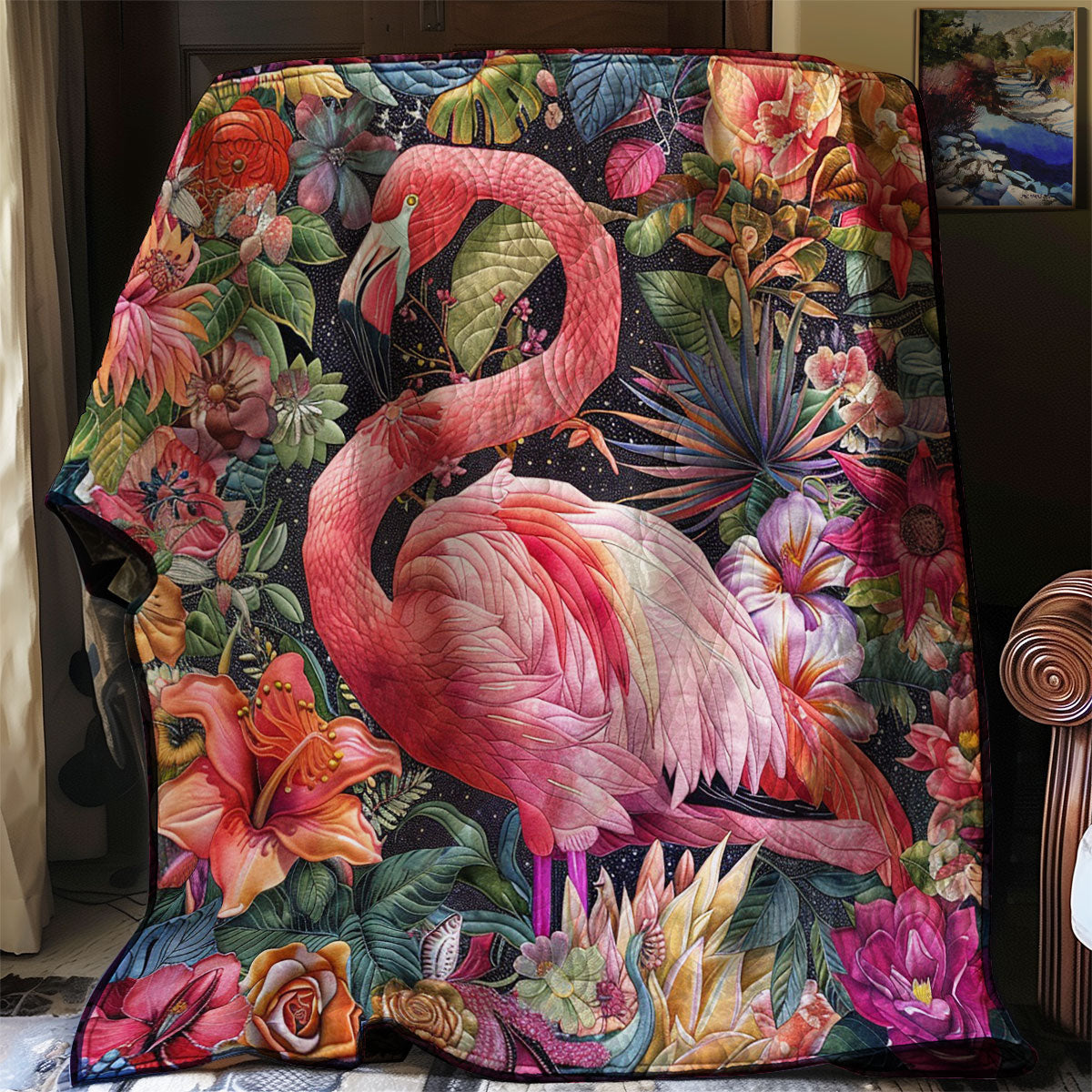 Pink Flamingo WM1008001CL Quilt