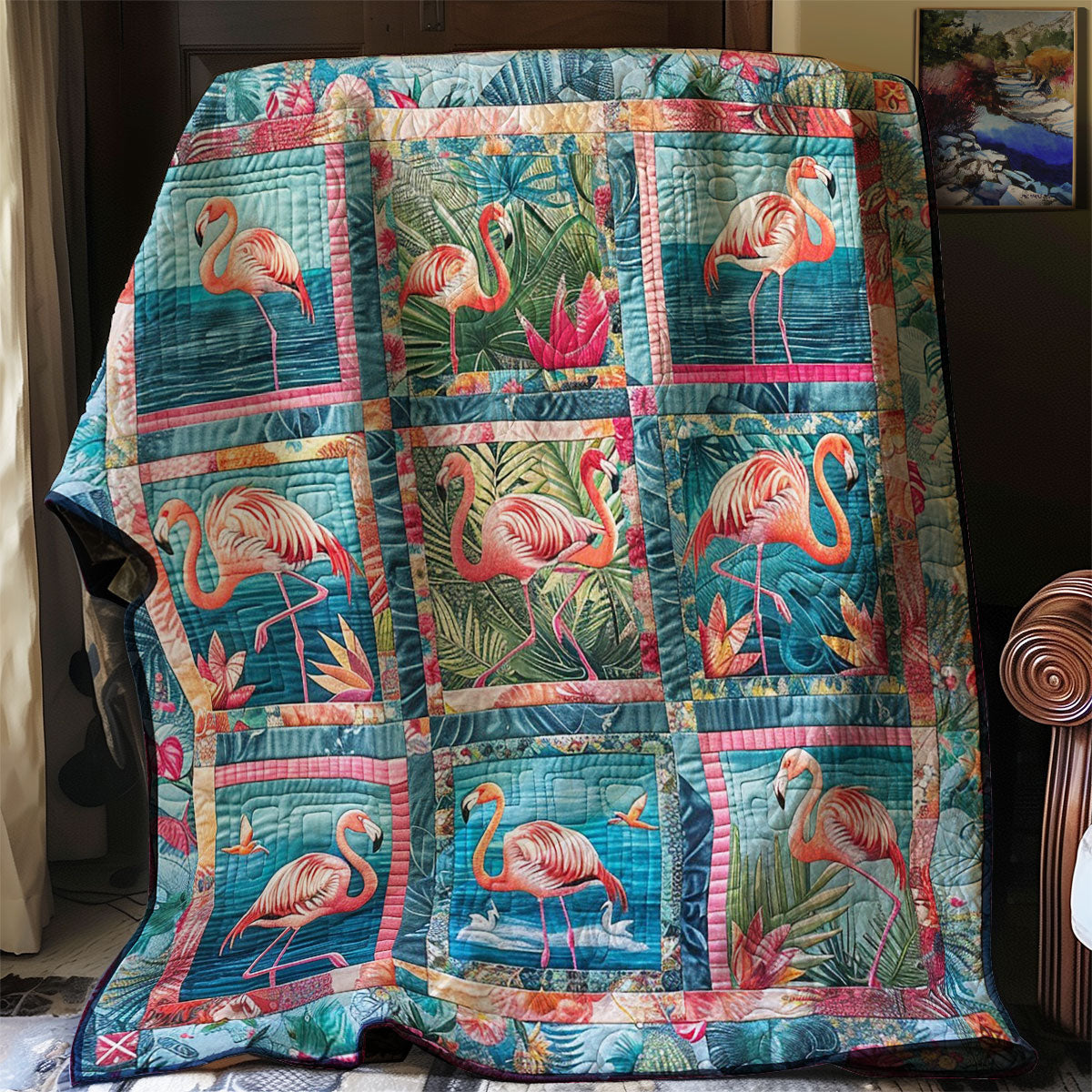 Pink Flamingo WM1008092CL Quilt