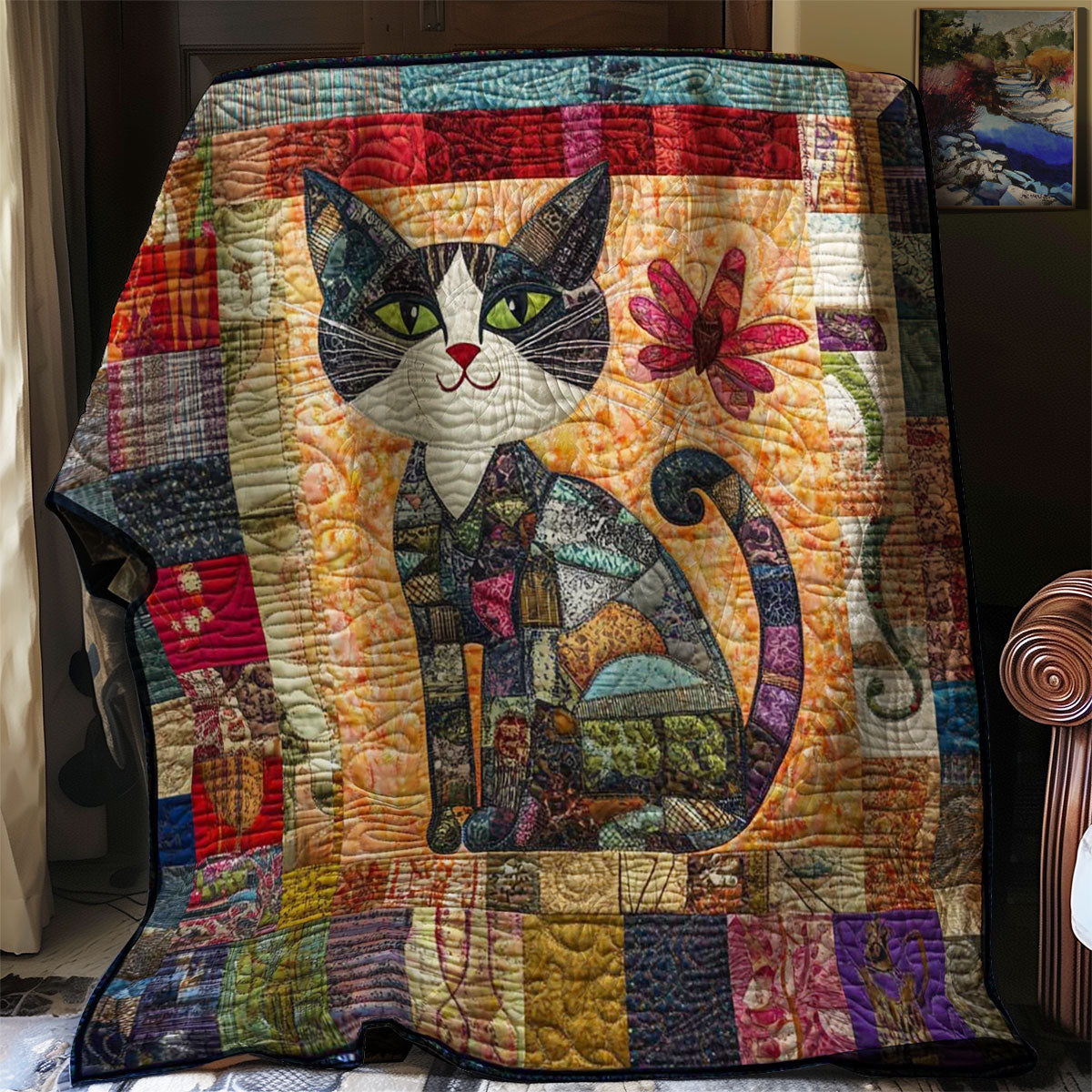 Playful Cat WN0708036CL Quilt