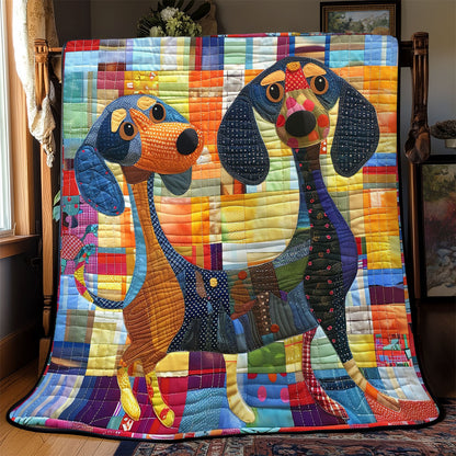 Playful Puppy Dachshund WN2208075CL Quilt
