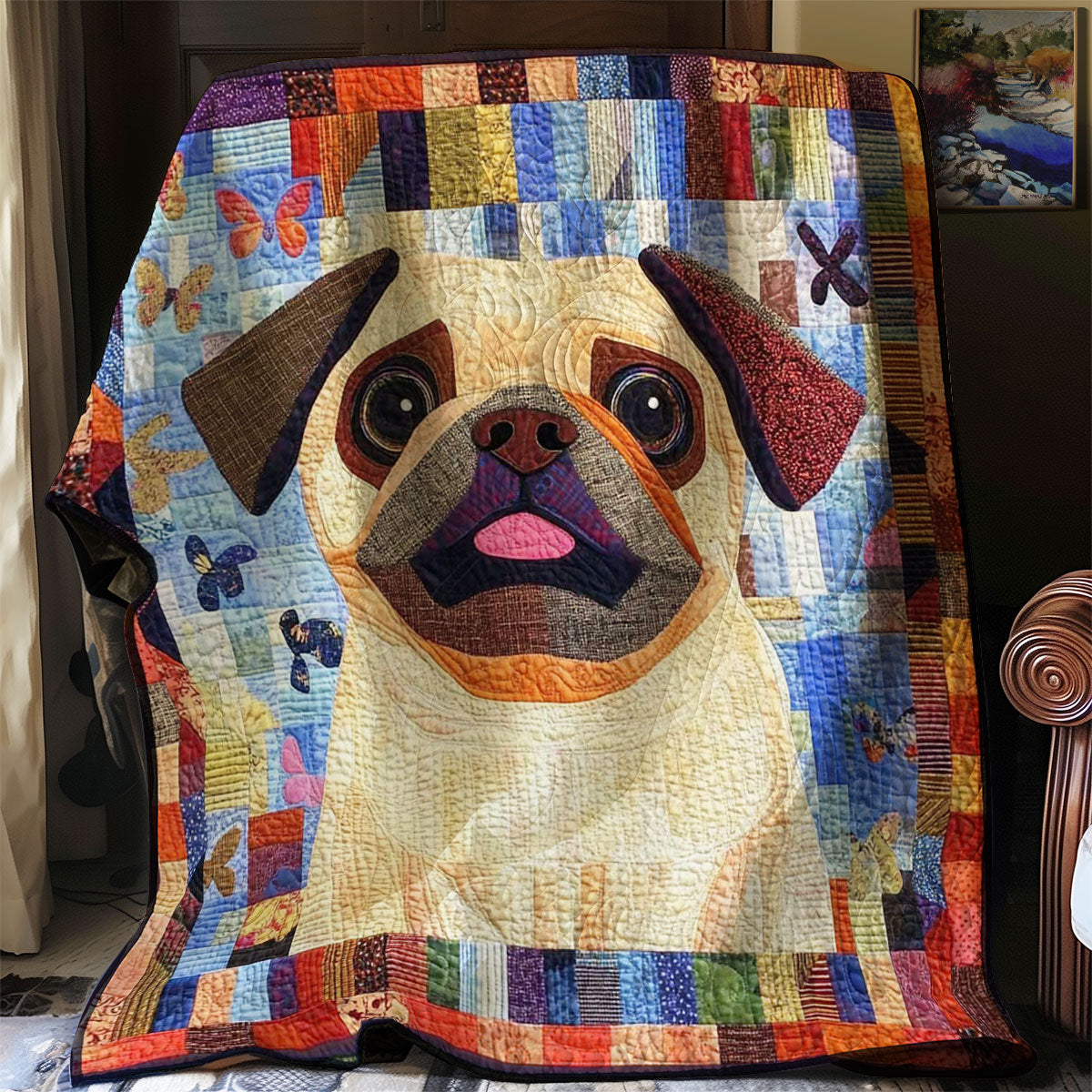 Pug Funny WN0608040CL Quilt