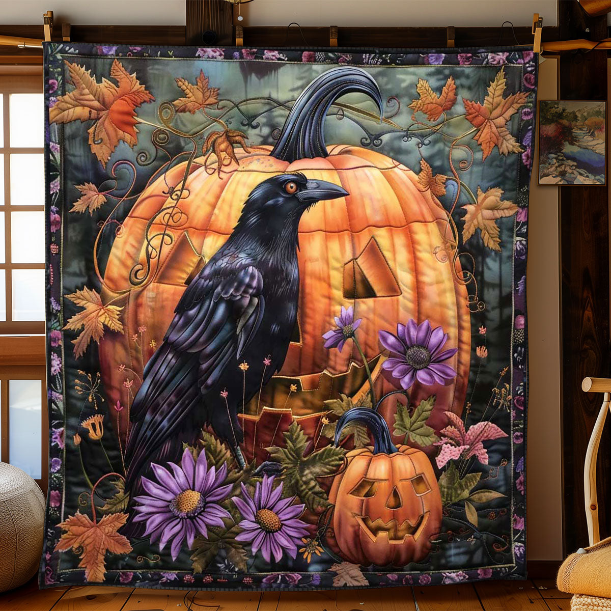 Pumpkin Crow Haven WN1908070CL Quilt