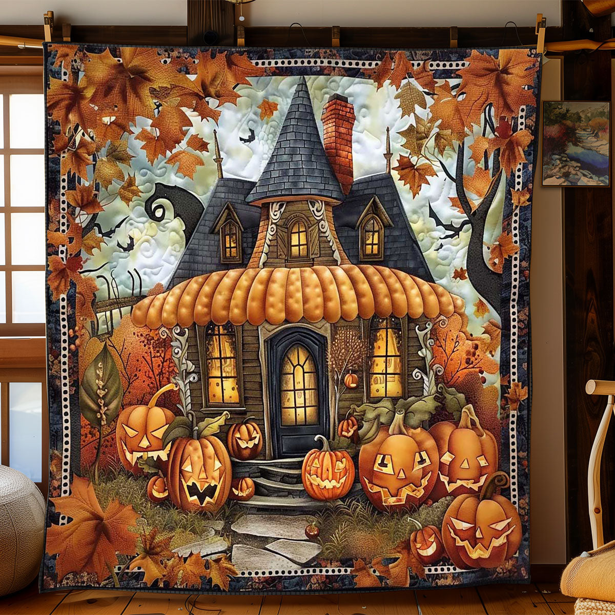 Pumpkin Trickster's Home WN1908068CL Quilt