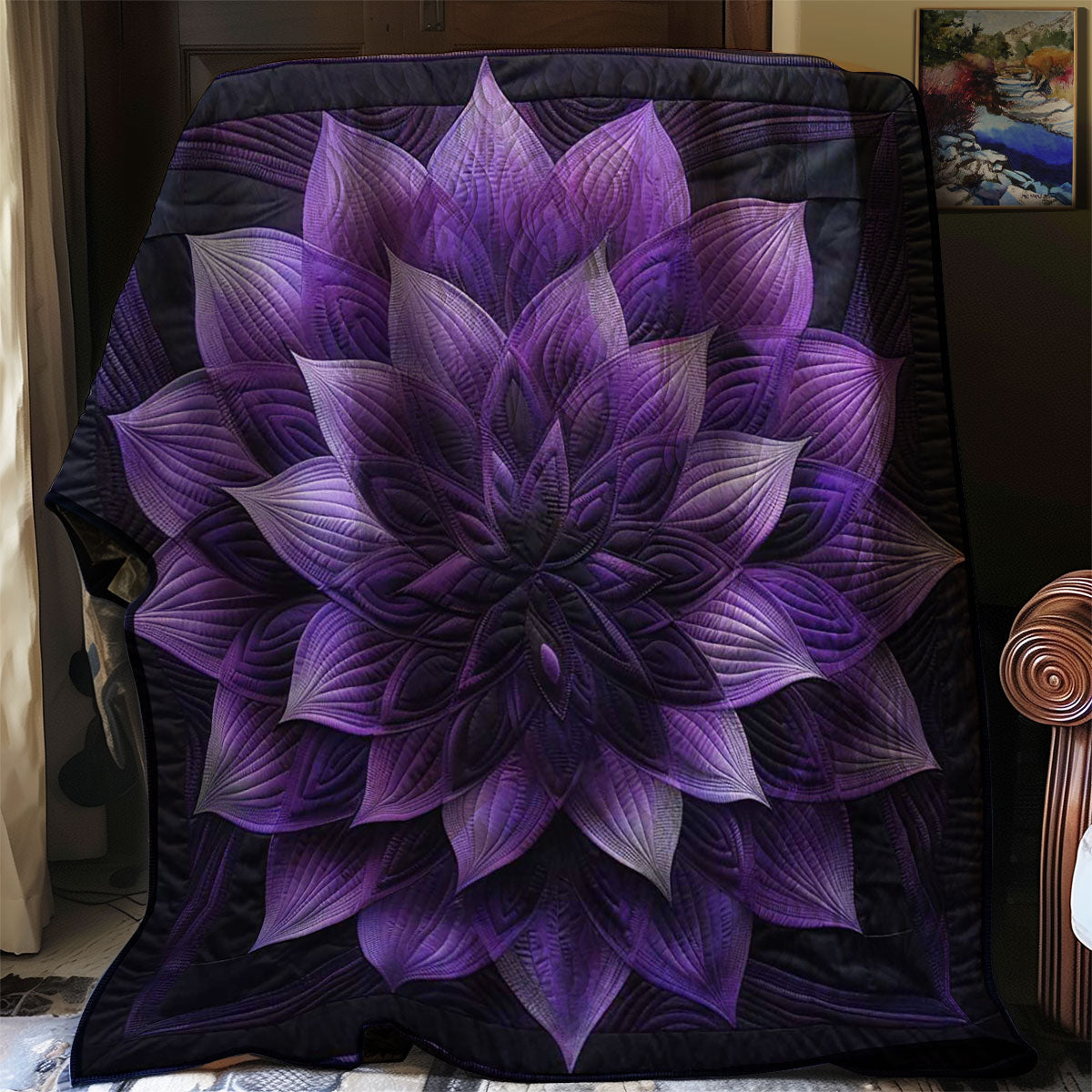 Purple Flower Horizon WN1908057CL Quilt