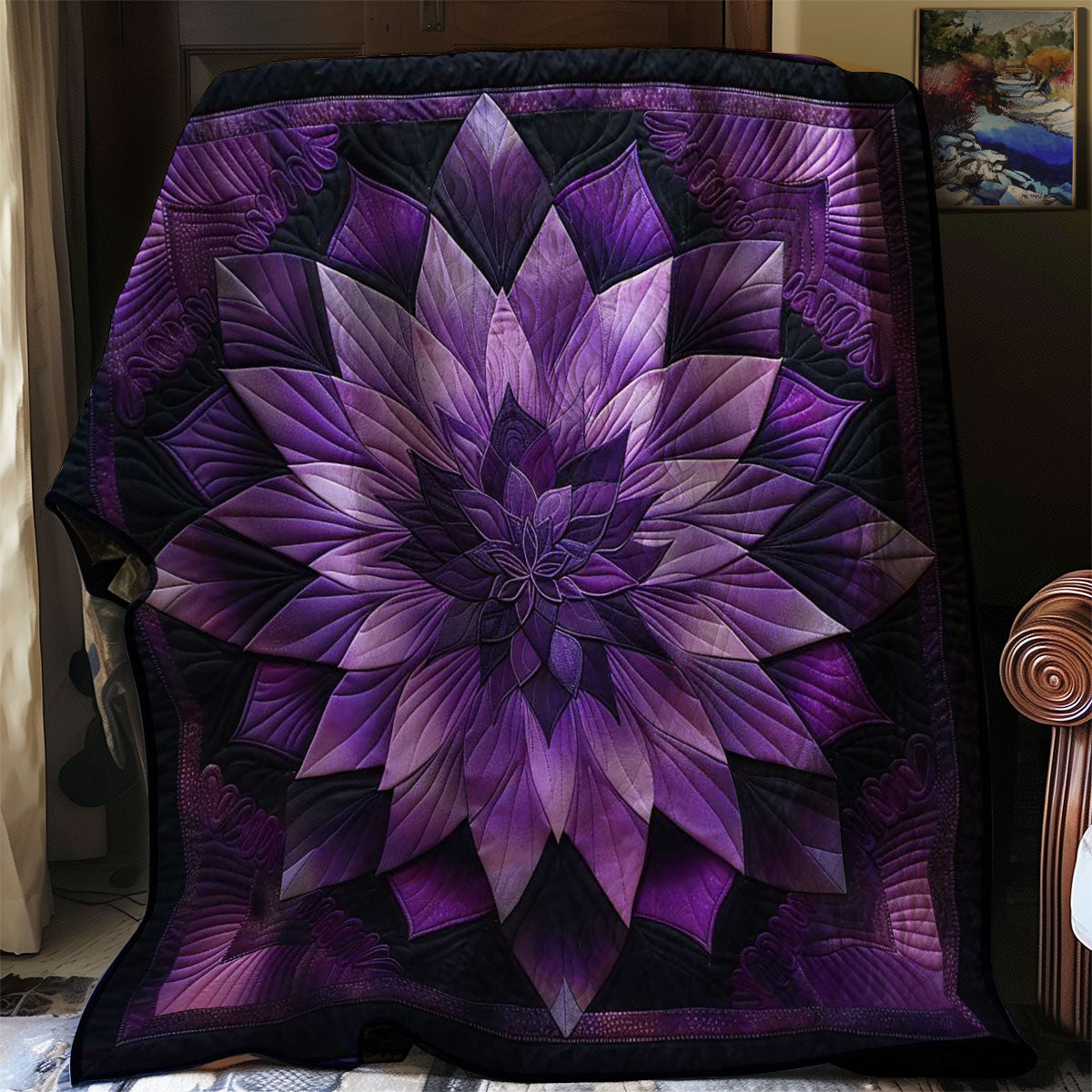 Purple Flower Magic WN1908059CL Quilt