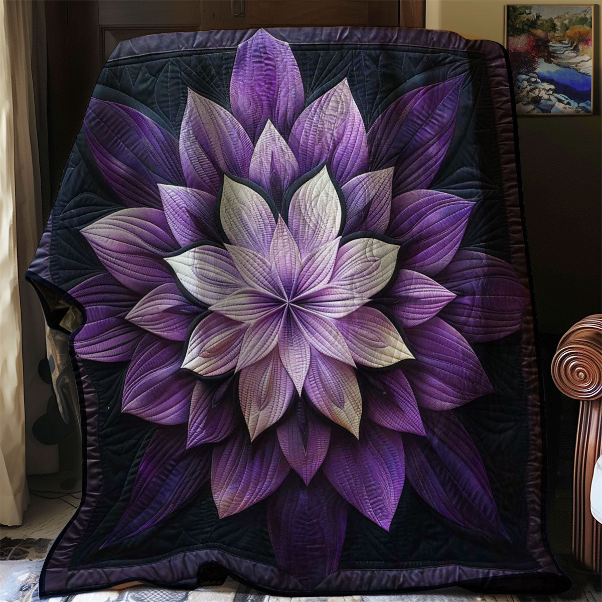 Purple Flower Symphony WN1908053CL Quilt