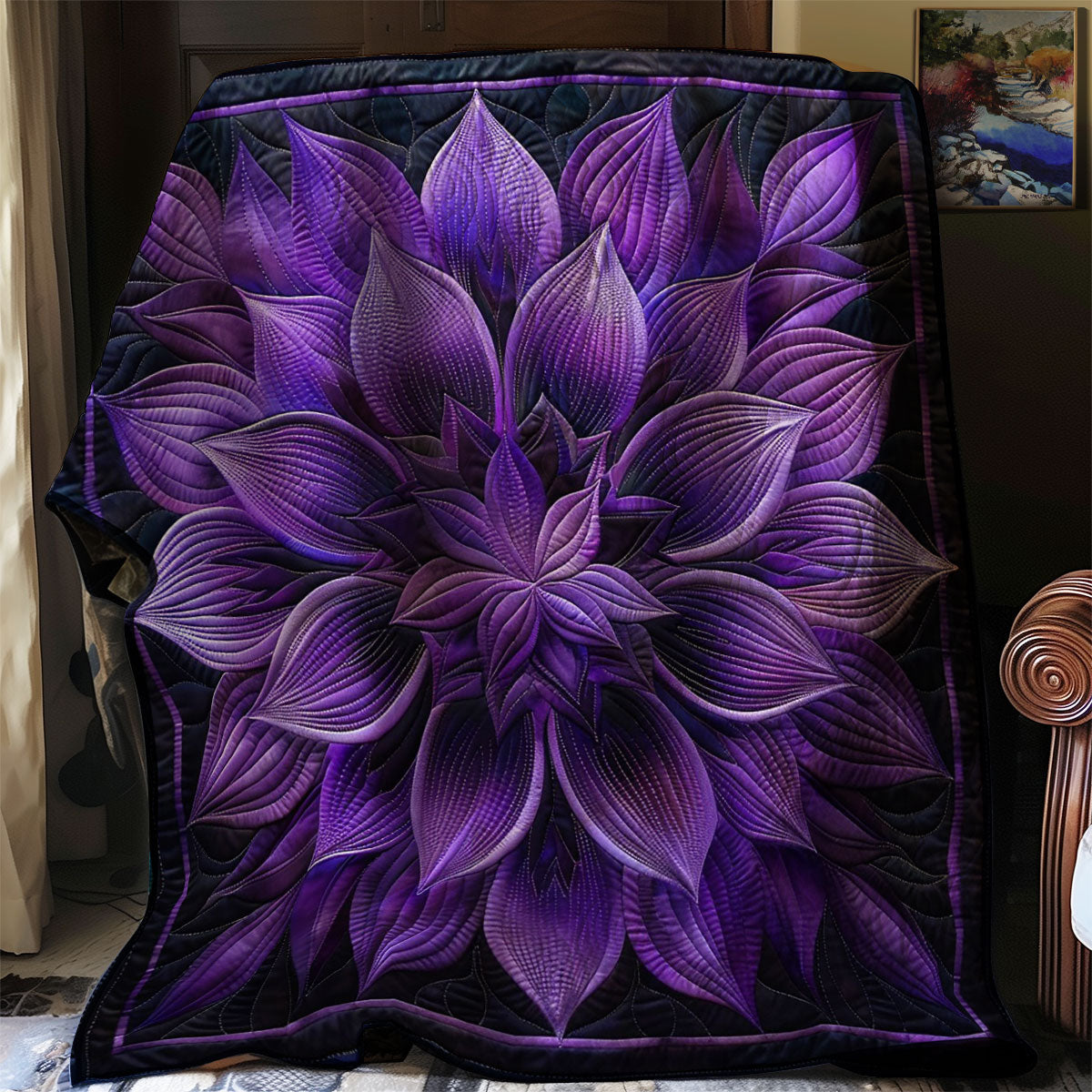 Purple Flowers WM1408032CL Quilt