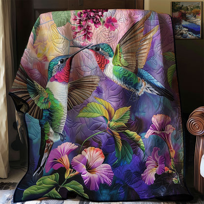 Purple Hummingbird Love WM1308014CL Quilt