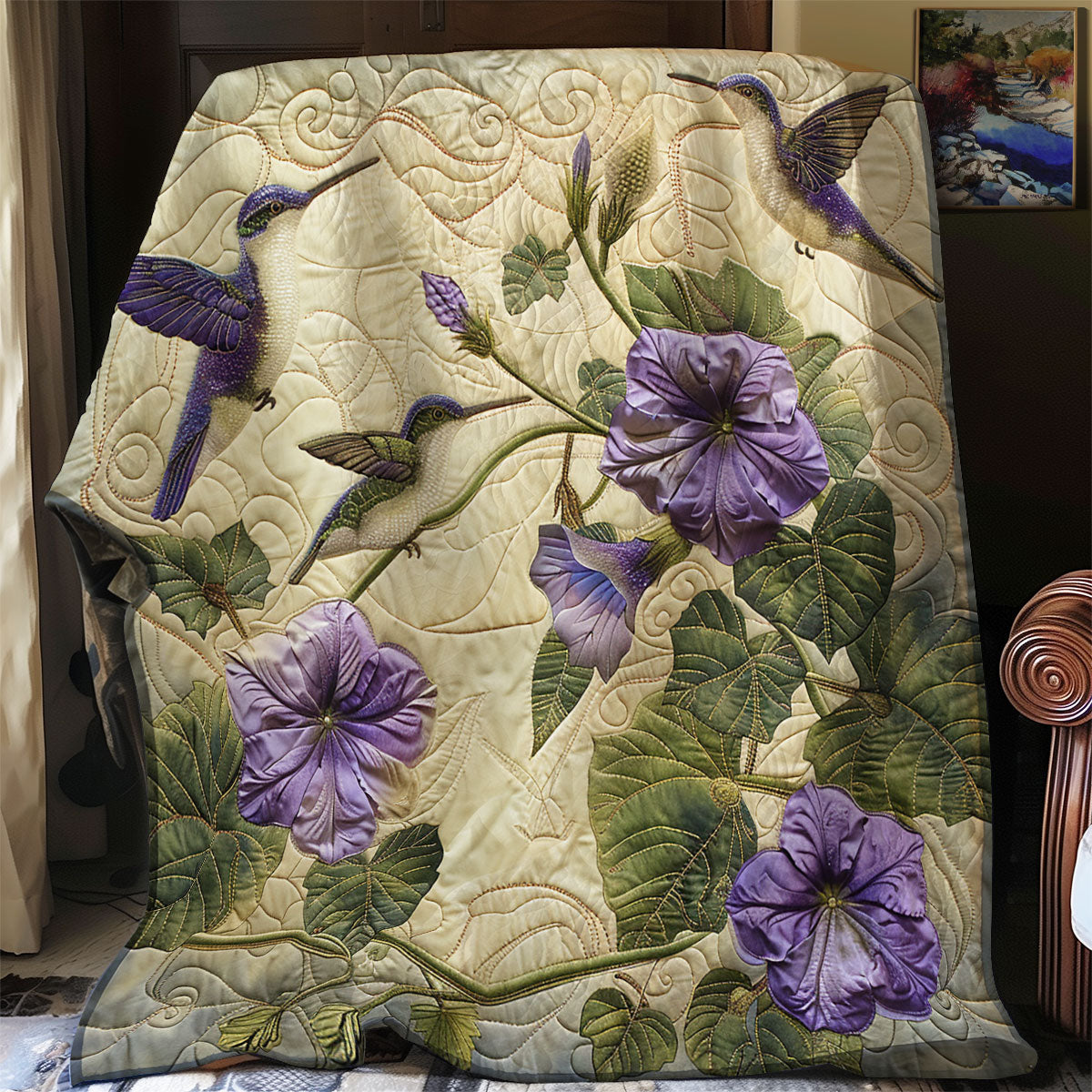 Purple Hummingbird SR1308024CL Quilt