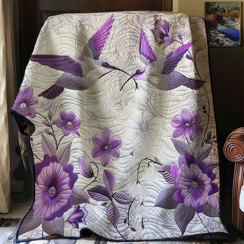 Purple Hummingbirds Love WM1408016CL Quilt