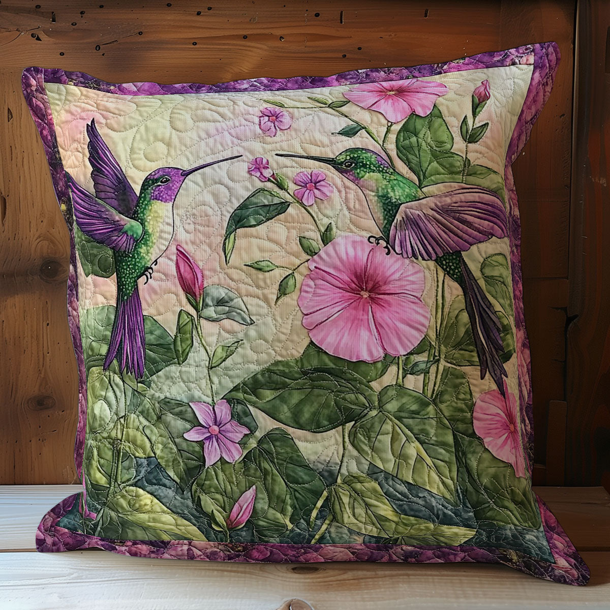 Purple Hummingbirds WM0508116CL Quilt Pillow Case