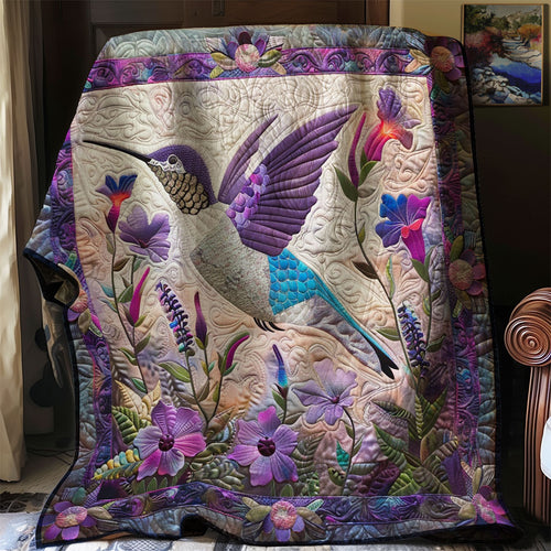 Purple Twinkle Charm Hummingbird WM3008001CL Quilt