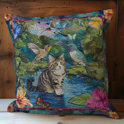 Humming Bird Cute Cat WP2507011CL Quilt Pillow Case