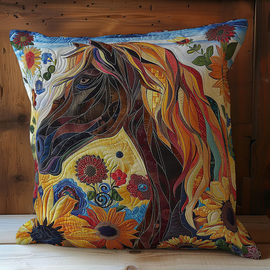 Sunflower Brown Horse WP2507027CL Quilt Pillow Case